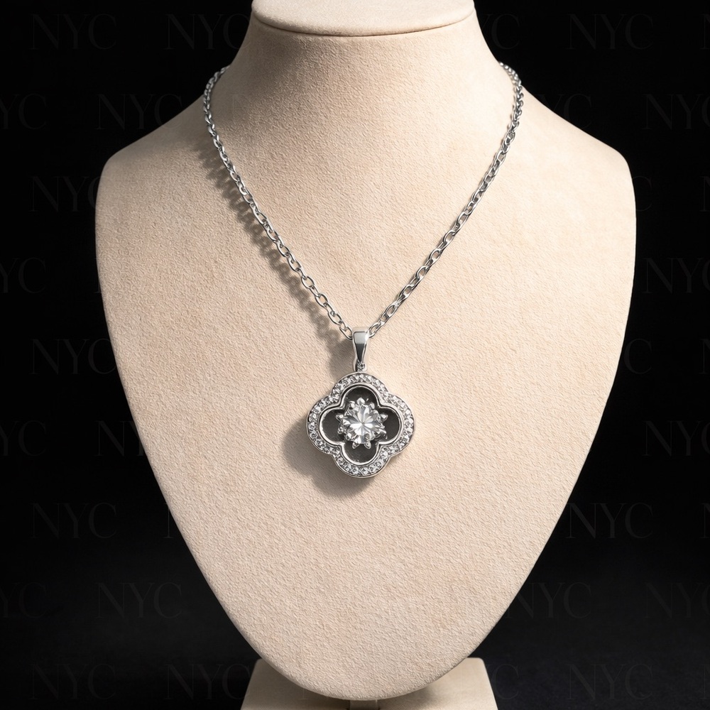 Elegant Silver Pendant Necklace - Picture 2 of 6